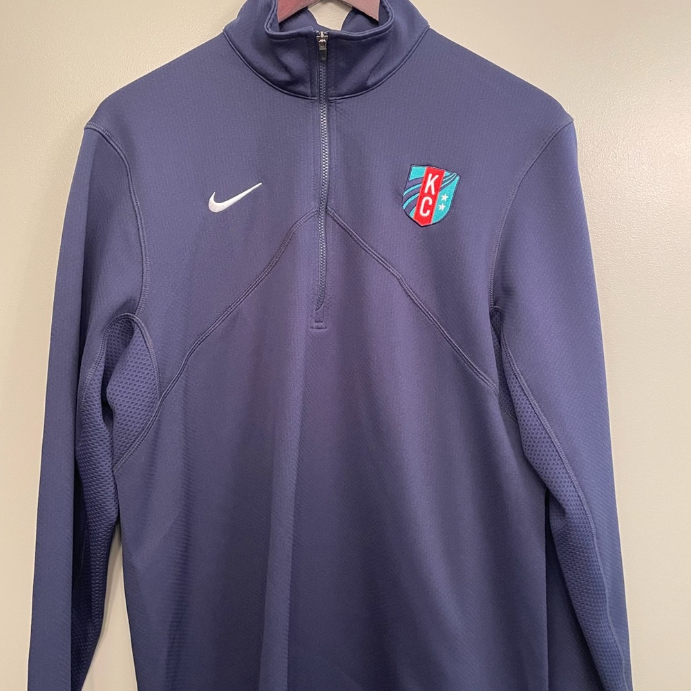 Kansas City Current Nike Blue Quarter-Zip Pullover
